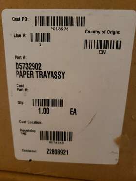 D5732902 Ricoh Paper Tray Assembly
