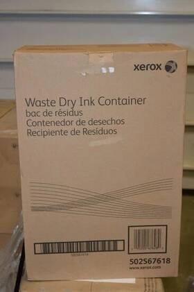 502ss67618 Xerox New Waste Dry Ink Container 3 Per Box Residue Bin White