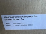 King Instrument 1/4 Npt Flow Meter 0-60SCFM. Fixed Price $60.00.