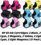 12 Pack Hp 02 Ink Cartridges For Photosmart C5180 C6180 C6280 C7280 8230 Printer. Fixed Price $24.97.