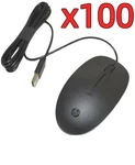 New Lot Of 100 Hp 125 Usb Wired Desktop Black Mouse M27537-001. Fixed Price $249.99.