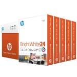 Hp Printer Paper Brightwhite 24LB, 8.5X11, 100 Bright, Ream Case, 2,500 Sheets. Fixed Price $55.95.
