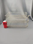 Vintage 3 Three Tier Twisted Wire Letter Basket Sorting Trays Acme Out Box. Fixed Price $55.00.