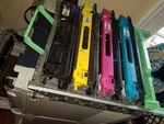 Brother HL-4040CN Printer Tray And New Toners, Assembly Parts. Fixed Price $100.00.