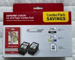 Canon 210XL Black 211XL Color & Photo Paper Set 2973B004 Genuine Oem Sealed Box. Fixed Price $49.98.