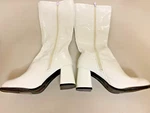Rubies Costume Company - White Rubber Gogo Boots Adult Size 8 # 200070. Fixed Price $39.95.