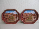 Vintage National Park Metal Tray Lot Of 2 Grand Canyon Az Kachina. Fixed Price $9.35.