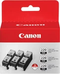 New Genuine Canon PGI-220 Black 3PK Ink Cartridges Pixma IP3600, IP4600. Fixed Price $20.90.