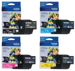 Genuine Brother LC75 Ink Cartridge Pack For MFC-430W MFC-J825DW MFC-J835W. Fixed Price $27.99.