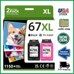 67XL Ink Cartridges With Chip For Hp Deskjet 2700E 2755E 4155E Envy 6065E 6055E. Fixed Price $27.00.