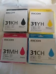 Set Of 4 Ricoh High Yield Inks GC31K GC31C GC31M GC31Y Cmyk Gx E7700N E5550N. Fixed Price $79.99.