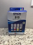 Epson 512 Ink Bottle 4-PACK For ET-7700 ET-7750 Genuine New Sealed Exp 07/2025. Fixed Price $30.00.