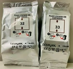 Pack Original Genuine Oem Lexmark 32 Black & 33 Color Printer Ink Cartridges. Fixed Price $28.98.