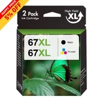 67XL Ink Cartridge For Hp Deskjet 2700E 2752E 2755E 4155E Envy 6055E 6455. Fixed Price $19.60.