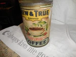 Vintage & Brand Coffee Tin Newell Truesdell Ny 6" Paper Label. Fixed Price $49.75.