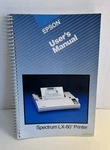 Epson Dot Matrix Spectrum LX-80 Printer User's Manual W Quick Reference Guide. Fixed Price $9.99.