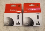 2PK Genuine Canon PGI-5BK Black Ink Tanks IP3500 Retail Box ( 26 Ml ). Fixed Price $12.00.