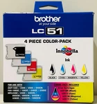 New Genuine Brother LC51 Black Color 4PK Ink Cartridges MFC-5460CN, MFC-5860CN. Fixed Price $32.99.