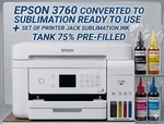 Epson ET-3760 Sublimation Ready Printer + Ink Set Bundle Read**. Fixed Price $179.99.