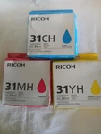 Color Set Of Ricoh High Yield Inks GC31C GC31M GC31Y Cmy Gx E7700N E5550N. Fixed Price $54.99.
