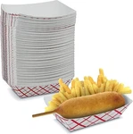 100 New Disposable Food Tray Heavy Duty 3 Lb Coated Paperboard Nacho. Fixed Price $13.25.